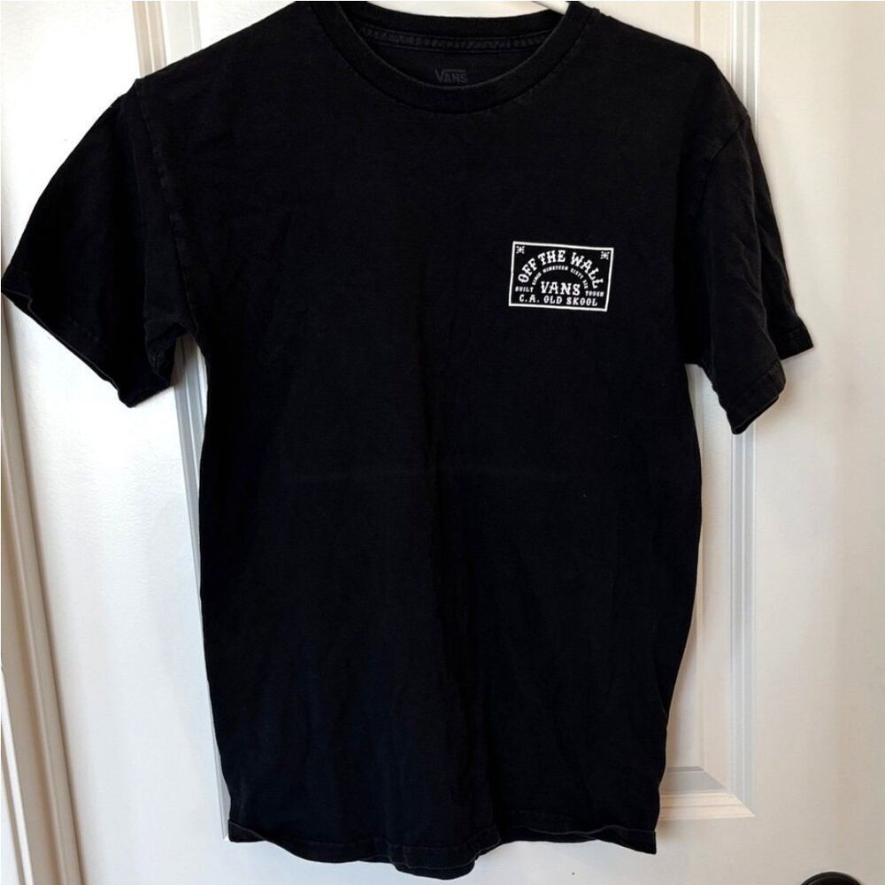Vans Off The Wall Black Logo T-Shirt Size S Built Tough Tee C.A. Old Skool Top